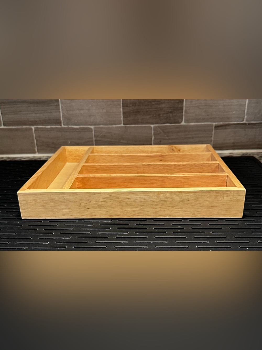 Wooden Utensil or Office Drawer Organizer Tray - Natural Wood Made in Thailand - Picture 6 of 7